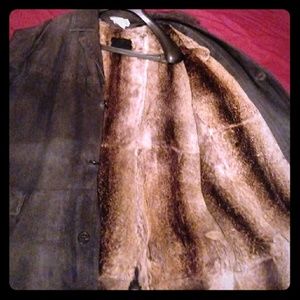 Gucci 3 quarter length plush suade coat